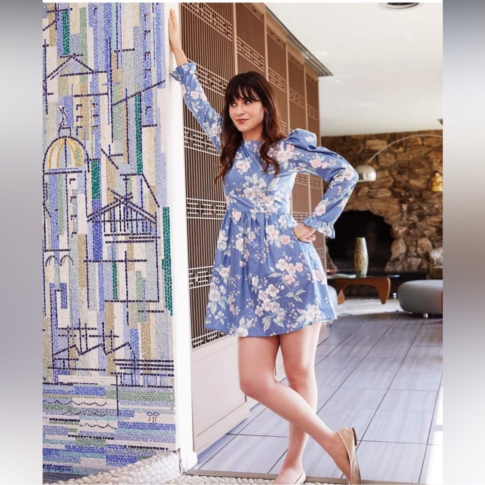 Batsheva Floral Long Sleeve Mini Dress